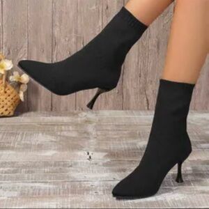 Catherines Sleek Black Heeled Boots​